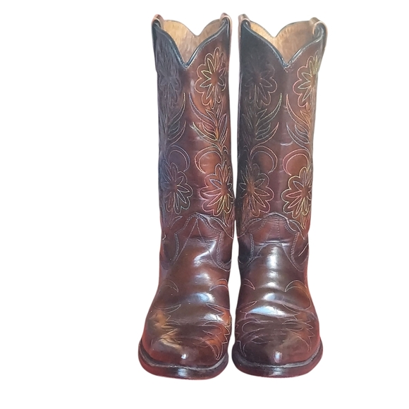 Vintage Rodeo Cowboy Boots Patent Leather Rainbow Peacock Men's - Picture 2 of 16